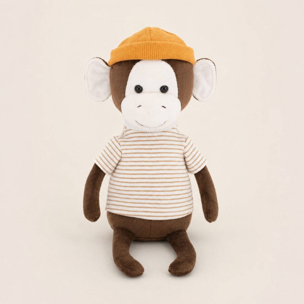 Knuffel Charlie de Aap met naam - gepersonaliseerd met naam