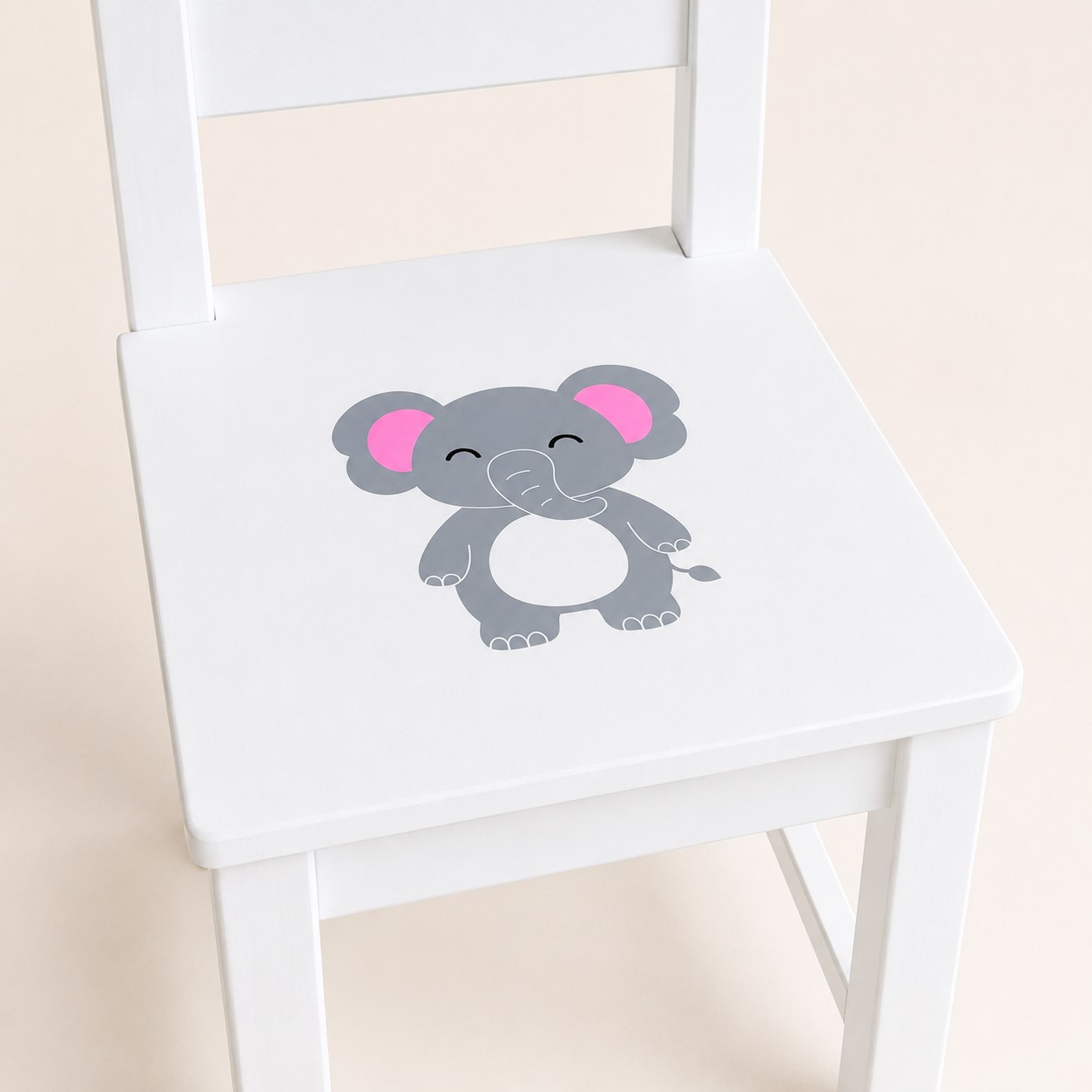 Kinderstoel Olifant met naam - gepersonaliseerd met naam